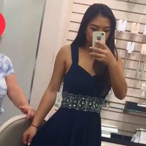 Navy Blue Prom Dress From Davids Bridal (size:04)